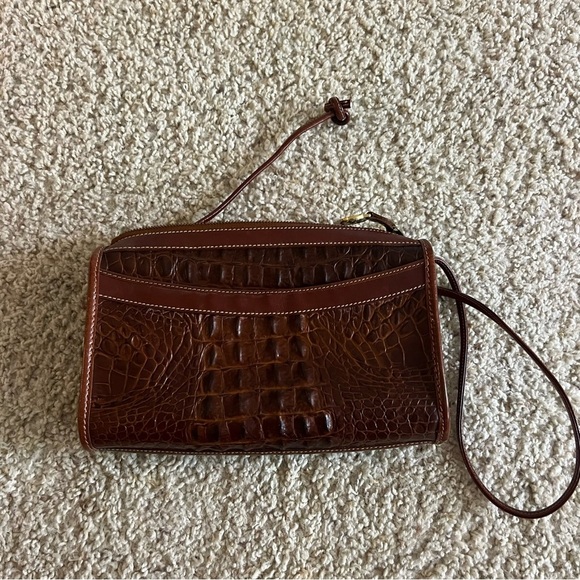 BRAHMIN Vintage Alligator Crossbody Bag Womens Brown Leather Embossed Crocodile - Picture 6 of 6